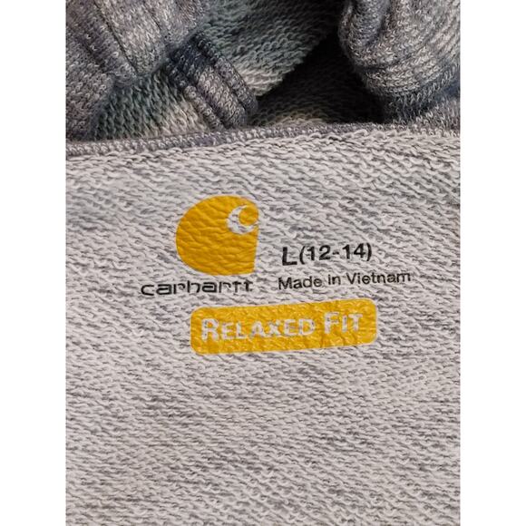 Carhartt Hoodie Sweatshirt Relaxed Fit Gray Pocket Drawstring Womens Large - Picture 3 of 7